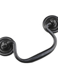 Four Pack Antique Black Three And A Half Inch Hole Center Drawer Pull Handles Gooseneck Ring Pullers For Cabinets Dressers Wardrobes Center To Center 89mm Zinc Alloy