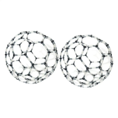 C60 Molecule Model Kit For Classroom Learning And Teaching Aid Hands On Chemistry Set shown with two spherical molecular structures