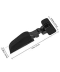 Black soft close cabinet door hinge with dimensions, showing no slam silent buffer damper concealed mounting hardware for cabinets and wardrobe