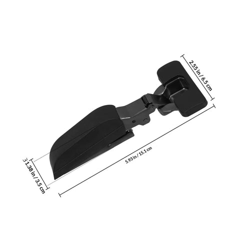 Black soft close cabinet door hinge with dimensions, showing no slam silent buffer damper concealed mounting hardware for cabinets and wardrobe