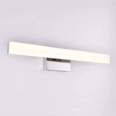 24 Inch Dope Modern LED Vanity Light Chrome Finish Dimmable 24W 1680 Lumens Warm White 3000K With Adjustable Up Down Lighting And Frosted Acrylic Cover ETL FCC Listed mounted on wall