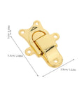 Chic 2 Pcs Antique Golden Zinc Alloy Toggle Lock Buckle For Wooden Jewelry Box And Tool Case With Classic Retro Latch Hardware showing dimension details.