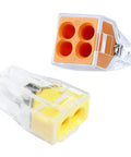 Push In Wire Connector 100 Pack 20 12 AWG Wire Nuts Splice Terminals 2 Port 50 Pcs And 4 Port 50 Pcs Insulated Fire Retardant Copper