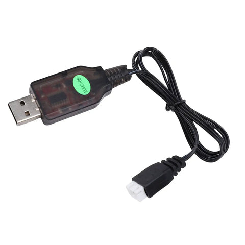 USB Charger Cable For A800 RC Plane And 244016 RC Car, 3.7V JST Battery Charger With Fast Charge, durable build, black cable