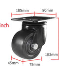 Built Tough Heavy Duty Nylon Caster Wheels Set Of Four Rock Solid Silent Roll Swivel Casters With Smooth Glide Plate Mount for 3-inch caster with steel plate.