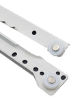 One Pair Ultra Quiet Bottom Mounted Concealed Drawer Slide Tracks With Heavy Duty Ball Bearing System Smooth As Butter Glide showing steel rails and ball bearing wheels.