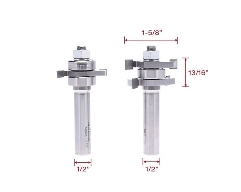 Shaker Style Router Bit Set For Stile And Rail Cabinets On Plywood Panels, Carbide Tipped, 1/2 Inch Shank, 13/16 Inch Cutting Length