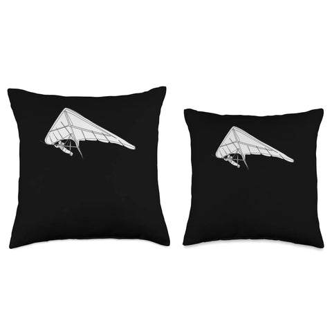 Funny Hang Glider Art Throw Pillow For Men And Women Hang Gliding Lover Gift Air Sport Enthusiast Decor Double Sided Print Cushion