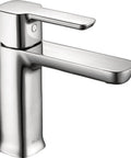 Modern Chrome One Hole Bathroom Faucet With Push-Pop Drain, Vanity Sink Faucet For 4-Inch Install, single handle shown