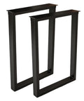 Heavy Duty Industrial Pipe Table Legs Set Of Two Built Like A Tank For Solid Wood Tops Rock Solid Carbon Steel Frame standing tall.