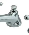 8 To 16 Inch Widespread Bathroom Faucet In Polished Chrome With Drip Free Ceramic Disc Cartridge For A Smooth Deck Mount 3 Hole Install And Efficient 1.2 GPM Flow At 60 PSI viewed from above