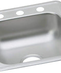 Single Bowl Drop-In Stainless Steel Bar Sink For Your Home Bar Setup, 17 X 19 Inch, 6-3/16 Inch Deep, 3.5 Inch Drain, 300 Series Stainless, ADA