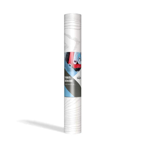 White Wood Peel and Stick Wallpaper Roll 15.8 x 394 Inches for cabinets, countertops, desks in packaging