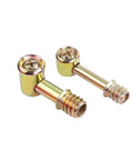 Rust Proof Cam Lock Fittings 10 Pack Four In One Furniture Connectors with Eccentric Cams, heavy-duty steel bolts in gold finish.