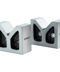 Heavy Duty Cast Iron V Block With 3-Inch Base, Precision Ground And Machined For Holding Large Workpieces At 90 Degrees During Drilling, Milling, And Grinding, 2 Pack, angled view