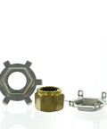 Propeller Nut And Tab Washer Kit OEM For Mercury Mariner Engines 75 HP Plus Fits Force 85 150 HP 1985 1994 With Dual Exhaust Gear Housing 11-52707T1 Marine Replacement Part, featuring metal nut and washers on a white background.