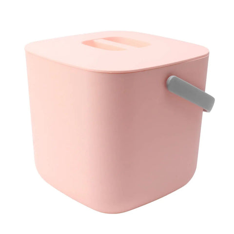 No Brainer Portable Countertop Dishwasher For Small Kitchens 6 Place Setting Compact Mini Sink Washer with pink housing and handle.