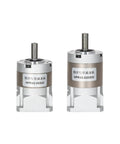 Heavy Duty Nema 17 Stepper Motor Precision Planetary Gearbox for CNC Routers showcasing two models with silver aluminum housing.