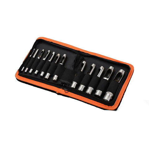 Harden Pro Hollow Hole Punch Set 12 Piece Heavy Duty CRV Steel Punch Tools With Zipper Case for leather, gasket, fabric, rubber, vinyl
