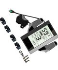 Must Have E Bike Display For Bafang 01 02 And HD Motors With Seamless Integration And Accurate Data Transmission Designed For 24V 36V 48V And 60V Battery Systems For A Totally Sweet Ride. LCD display with mounting bracket, cable, and screws for e-bike motor control.