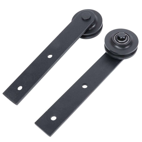 Carbon Steel Sliding Door Track Rail Pulley Wheel Roller Set 2 Pack for Kitchen Bedroom Wardrobe and Storage Room Doors with Smooth Low Noise Operation Quiet Glide Durable Lightweight Rails Easy Install Long Lasting Hardware