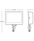 Technical drawing of 80W LED Outdoor Flood Light With Field Adjustable Color Temperature 3000K 4000K 5000K, 120-277V, IP65 dimensions.