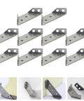 Beefy Stainless Steel Corner Brackets Set Of 10 With Fixed Non Shift Trapezoid Design Flush Mount Angle Braces For Shelves Cabinets And Frames