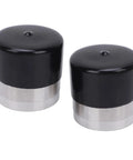 Two black Trailer Wheel Bearing Protector Shield 1.980 Inch Diameter Stainless Steel Hub Bearing Cover Dual Side Reinforced