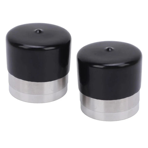 Two black Trailer Wheel Bearing Protector Shield 1.980 Inch Diameter Stainless Steel Hub Bearing Cover Dual Side Reinforced
