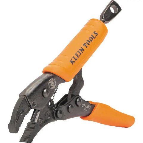 Curved Jaw Locking Pliers With Quick Release Handles, High Torque Mole Grips For Serious Clamping And Gripping, 5-Inch, orange handle
