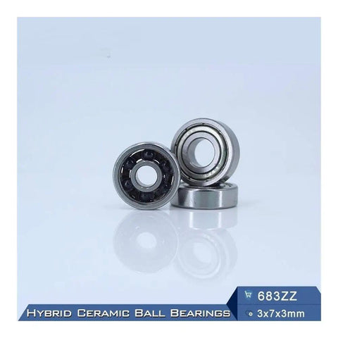Top Tier Hybrid Ceramic Bearing 3x7 Millimeter ABEC-1 Grade Motor Spindle Runnery in a close-up view showcasing low friction for durability.