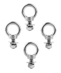 4 Pack 3/8 X 1 Eye Bolts With Nuts Stainless Steel Heavy Duty Eyebolts for rigging and hoisting, includes washers, corrosion resistant.
