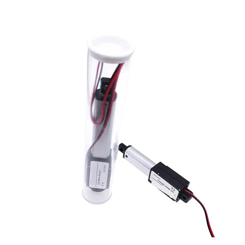 Heavy Duty Electric Linear Actuator Delivers Smooth Push Pull Action Powered By A Trusty DC 12V Motor in a transparent tube.