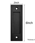 Black 6 Inch Sliding Barn Door Finger Pull Set Heavy Duty Modern Invisible Handle With Flat Bottom Easy Install Includes Flush Pull And Two Screws For Interior Doors Ideal For Flush Installation And Seamless Look On Contemporary Interiors.