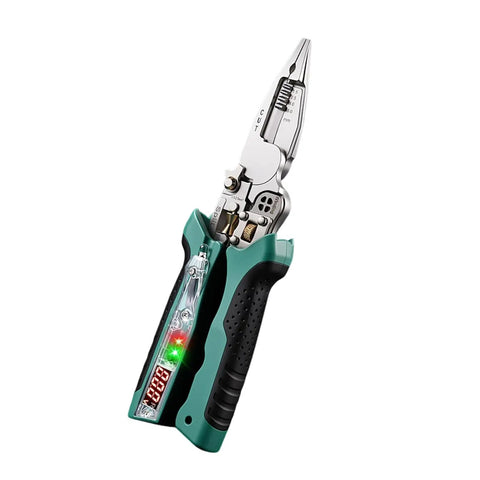 Premium Wiring Organization Tester Pliers With Type C Charging And NCV Detection, chrome alloy steel blades, ergonomic textured handles.