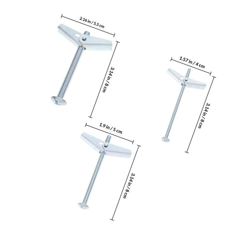 Heavy Duty Toggle Bolts For Drywall 48 Pack Carbon Steel Hollow Wall Anchors with dimensions for Hollow Bricks