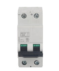 Front view of 2-Pole 250V DC Miniature Circuit Breaker For Solar Systems, Din Rail Mount, Quick-Trip DC Breaker, C65H-DC, 32A