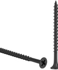 Pro Grade Heavy Duty Drywall Screws And Wood Fasteners, Black Oxide Coated Eight By Three Inch Phillips Head Drive Coarse Thread Sheetrock Screw