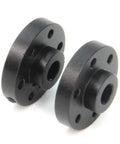 Two Pack Black Rigid Flange Shaft Couplings, Built Tough Universal Aluminum Mounting Hub For 6mm Shafts, oxidation treated aluminum