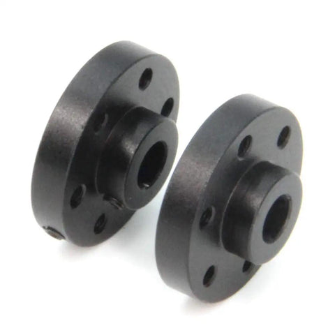 Two Pack Black Rigid Flange Shaft Couplings, Built Tough Universal Aluminum Mounting Hub For 6mm Shafts, oxidation treated aluminum
