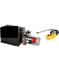 Heavy Duty 4000W 10 Liter Double Acting Hydraulic Pump Power Unit Pack For Dump Trailers And Automotive Equipment High Pressure Oil System with control switch.