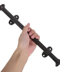 Hand holding Heavy Duty Cast Iron Gate Handle 11.81 Inch Barn Door Pull With Vintage Rustic Farmhouse Charm, Solid Iron Build With Four Screws