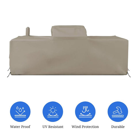 Custom Fit Outdoor Kitchen Island Cover For Left Right And Straight Configurations, 12 Oz Waterproof UV Weather Resistant