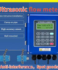 Waterproof Ultrasonic Flow Meter With RS485 IP67, Clamp On Sensor TM 1, DN50 700mm 1.97 27.56in Range, Heavy Duty front view