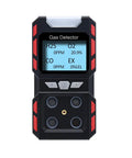 Portable 4 Gas Monitor With Sound Light And Vibration Alarms Rechargeable Gas Detector With LCD Backlight Clip On Multi Gas Tester