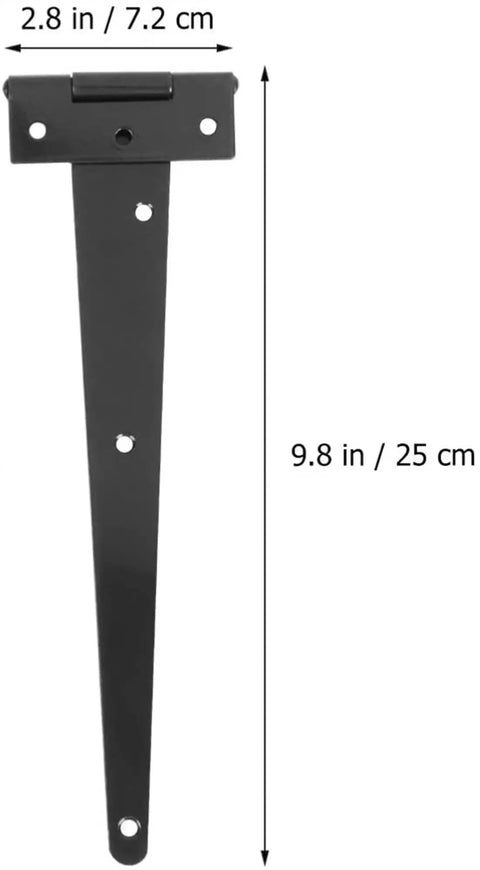 Tough As Nails T Shape Triangular Door Hinge With Ball Bearings Premium Iron Build offset screws, dimensions shown, for heavy doors.