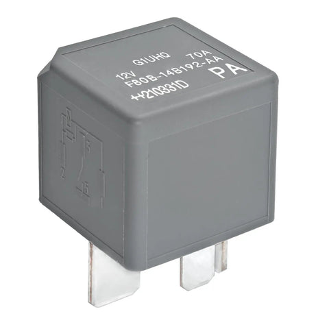 Beefy 12V DC 70A 4-Pin Automotive Power Relay for heavy-duty circuits, side view, compatible with V23136-J4-X89 and more.
