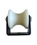 Heavy Duty 50mm Groove Width Round Tube U Shaped Pulley With Base Bearing Roller Bracket Movable Cable Guide Wheel, white