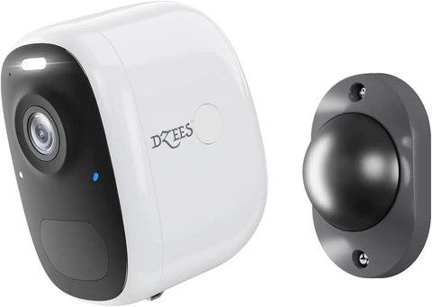 Solar Powered Wireless Outdoor Security Cameras With 2K FHD, Siren And Spotlight, showing camera and mount