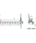 24 Inch Heavy Duty Sheet Metal Brake Bender for 18 Gauge Steel, adjustable 0 to 135 degrees, technical dimensions diagram